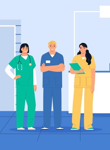 Nurses training illustration